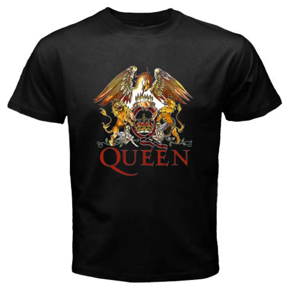 Новая королева рок-группа логотип Фредди Меркьюри Для мужчин черный футболка