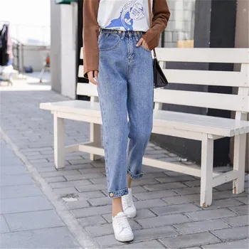 WKOUD 2019 High Waist Button Jeans Women Loose Solid Denim Straight Pants Casual Spring Jeans Female Boyfriend Trousers P8862
WKOUD 2019 High Waist Button Jeans Women Loose Solid Denim Straight Pants Casual Spring Jeans Female Boyfriend Trousers P8862