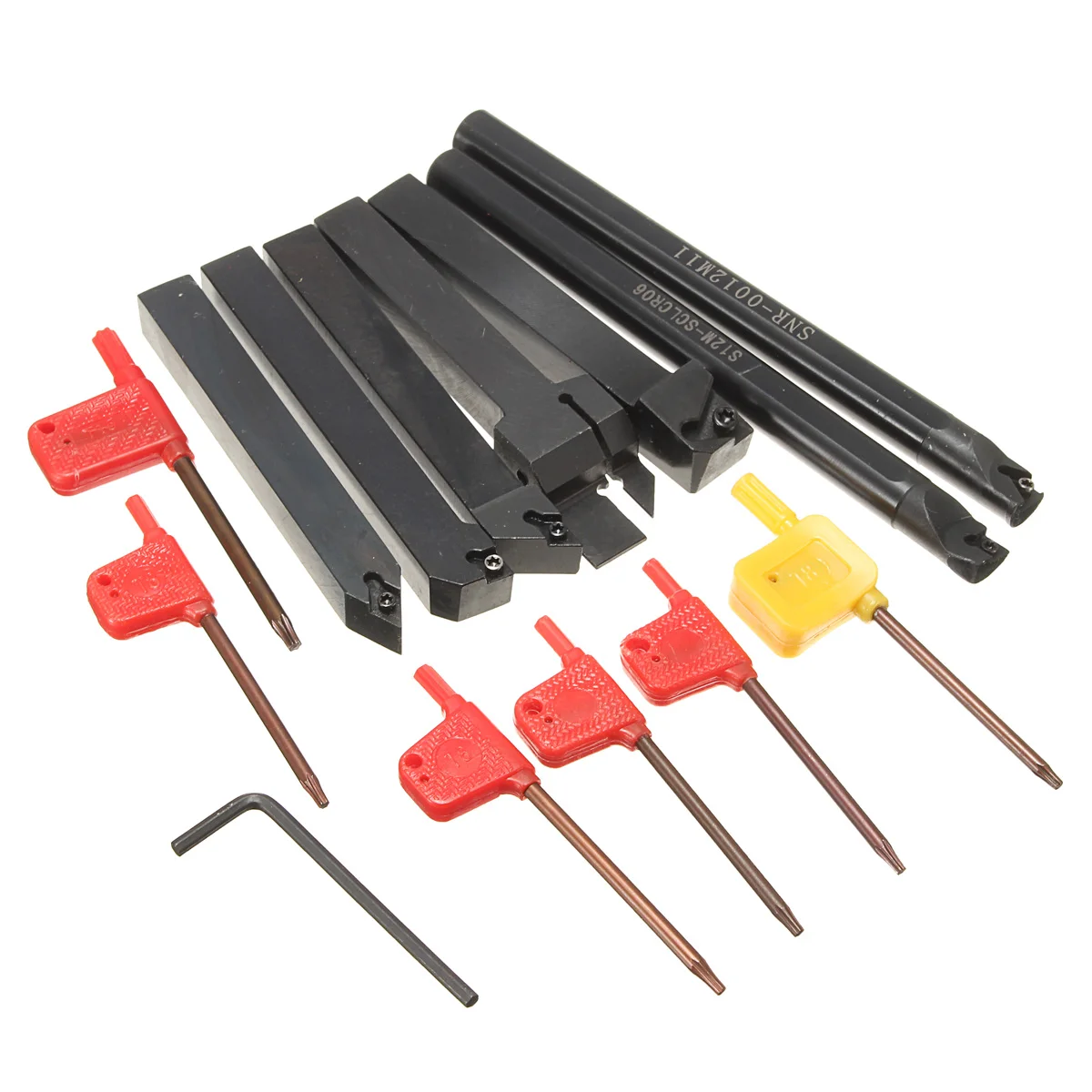 7Set 12mm CNC Lathe Turning Tool Holder SCLCR1212H06/SER1212H16/SNR0012M11/S12M-SCLCR06/SDNCN1212H07/SDJCR1212H07/MGEHR1212-2
7Set 12mm CNC Lathe Turning Tool Holder SCLCR1212H06/SER1212H16/SNR0012M11/S12M-SCLCR06/SDNCN1212H07/SDJCR1212H07/MGEHR1212-2