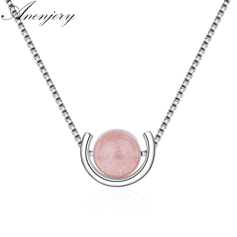 Anenjery Simple Fashion 925 Sterling Silver Natural Strawberry Crystal Beads Necklace For Women Girl Birthday Gift S-N248
Anenjery Simple Fashion 925 Sterling Silver Natural Strawberry Crystal Beads Necklace For Women Girl Birthday Gift S-N248