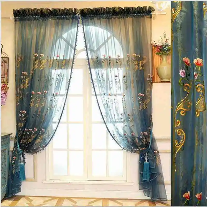 High quality European Pastoral wind Curtain Tulle for Living Room Bedroom Bay window Embroidered 50% silk 1pcs price four color
High quality European Pastoral wind Curtain Tulle for Living Room Bedroom Bay window Embroidered 50% silk 1pcs price four color