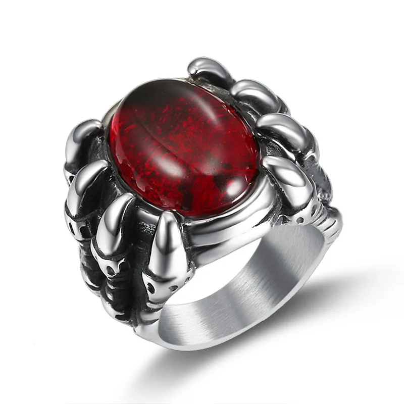 2019 new High quality Stainless steel Dragon claw Inlaid Red Gem Men rings fashion Vintage Punk style ring Male Hiphop jewelry
2019 new High quality Stainless steel Dragon claw Inlaid Red Gem Men rings fashion Vintage Punk style ring Male Hiphop jewelry