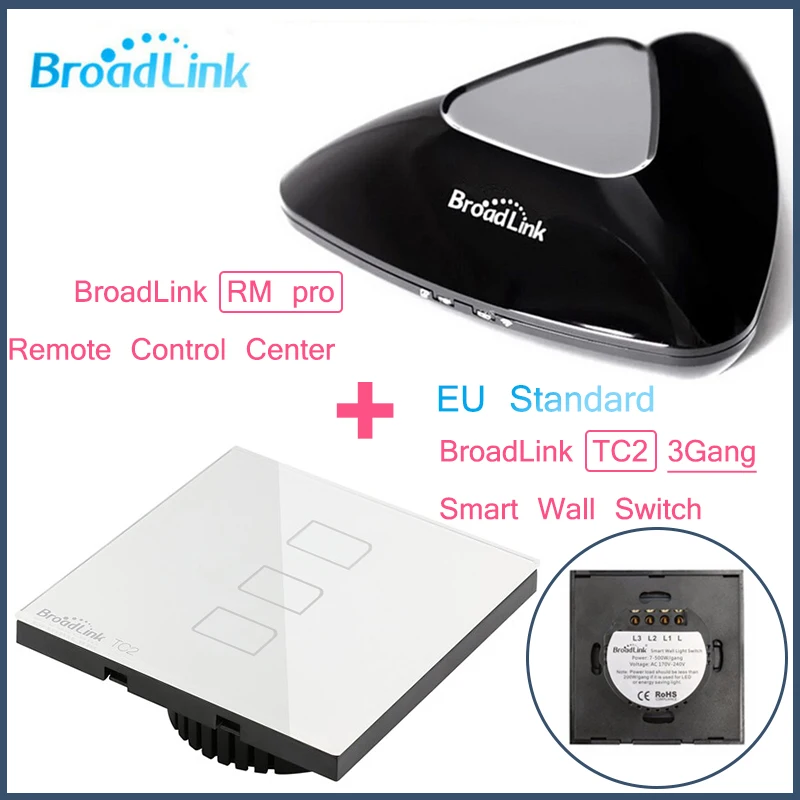 Broadlink RM PRO+3Gang TC2 EU standard,Universal Remote Controller+wireless Touch Screen Light switch,WIFI+IR+RF for IOS Android
Broadlink RM PRO+3Gang TC2 EU standard,Universal Remote Controller+wireless Touch Screen Light switch,WIFI+IR+RF for IOS Android