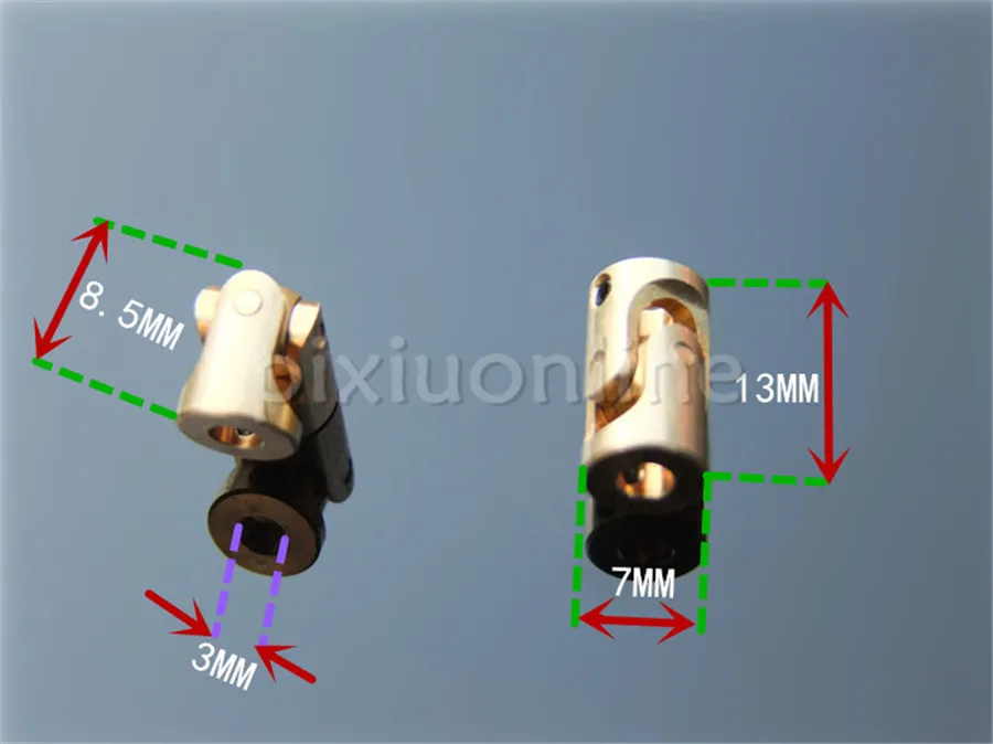 Description Picture 4 of item1suit K944b Brass Universal Joints 3-3mm Micro U-joint with Wrench and Screw Model Car Making Free Shipping Russia