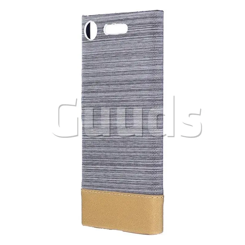 Canvas Cloth Coated Plastic Back Cover for Sony Xperia XZ1 - Light Grey