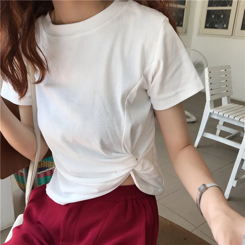 7 Colours 2019 New Summer Women Basic Tshirt Korean Chic Irregular Hem Short Sleeve Slim Tee Shirt Woman Casual Cropped Tops
7 Colours 2019 New Summer Women Basic Tshirt Korean Chic Irregular Hem Short Sleeve Slim Tee Shirt Woman Casual Cropped Tops