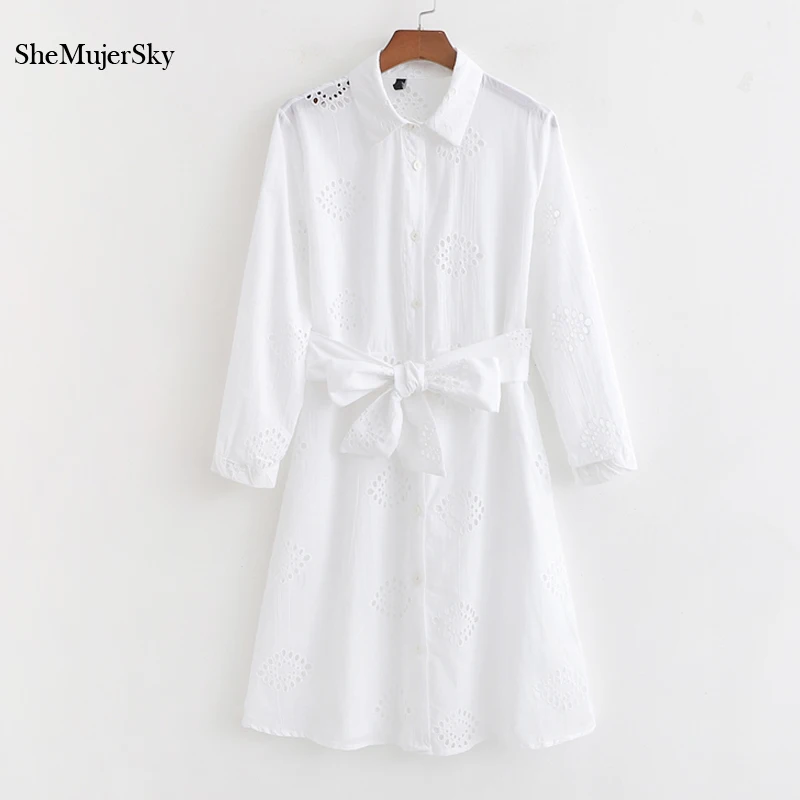 SheMujerSky Women Shirt Dress Summer Long Sleeve Hollow Out Mini Dresses White Elegant Bodycon vestido blanco
SheMujerSky Women Shirt Dress Summer Long Sleeve Hollow Out Mini Dresses White Elegant Bodycon vestido blanco