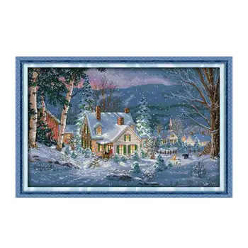 Christmas snowy night, Conto Impresion en lienzo 11CT 14CT DMC punto de Cruz kit, Outskirts of cottage winter snow decoration
Christmas snowy night, Conto Impresion en lienzo 11CT 14CT DMC punto de Cruz kit, Outskirts of cottage winter snow decoration