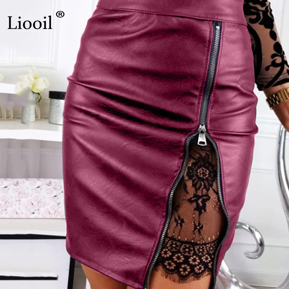 Liooil Autumn Winter 2019 PU Leather Zip Sexy Tight Fall Mini Skirt Women Bodycon High Waist Black Short Skirts Womens Clothing
Liooil Autumn Winter 2019 PU Leather Zip Sexy Tight Fall Mini Skirt Women Bodycon High Waist Black Short Skirts Womens Clothing