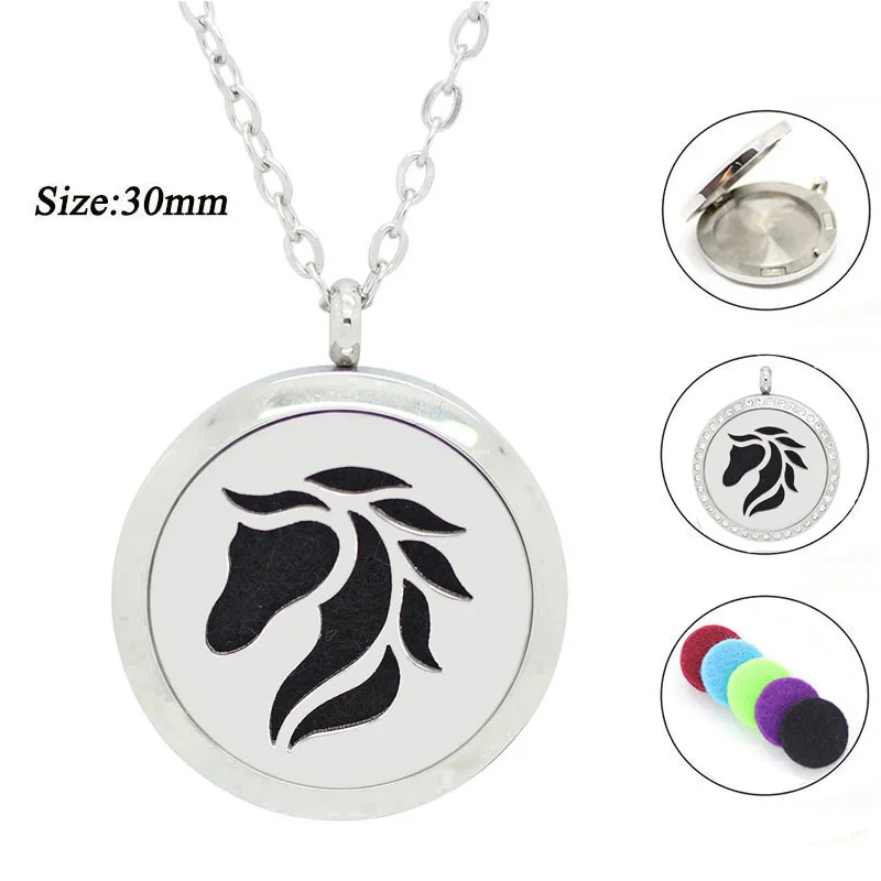High quality 30mm magnetic perfume locket necklace 316l stainless steel horse shape diffuser necklace(free with 5pads)
High quality 30mm magnetic perfume locket necklace 316l stainless steel horse shape diffuser necklace(free with 5pads)