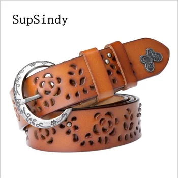 SupSindy Leather Belts for women butterfly rivet Punk pin Buckle luxury famale Waistband hollow Leather women Belt high quality
SupSindy Leather Belts for women butterfly rivet Punk pin Buckle luxury famale Waistband hollow Leather women Belt high quality