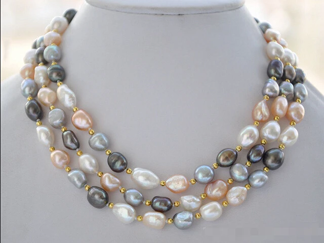 Z5954 11mm white pnk gray black baroque freshwater pearl necklace 50inch Noble style Natural Fine jewe fast SHIPPING
Z5954 11mm white pnk gray black baroque freshwater pearl necklace 50inch Noble style Natural Fine jewe fast SHIPPING