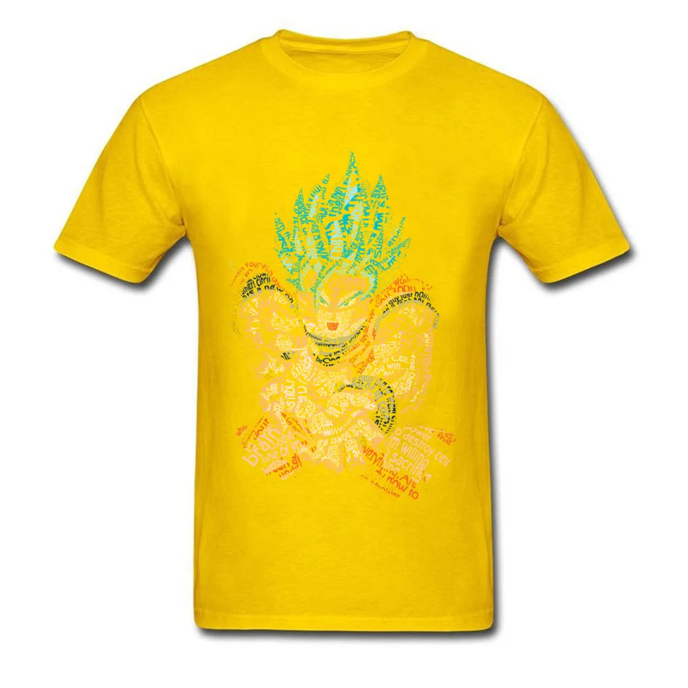 Crewneck Super Blue Kamehameha Cotton Fabric Men's T Shirt Design Short Sleeve Tees Fashion Printed Clothing Shirt Super Blue Kamehameha yellow