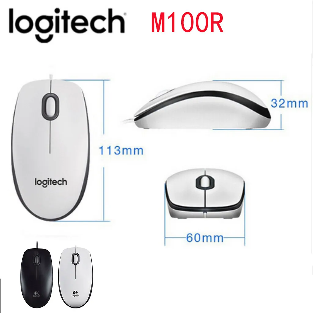 

Logitech M100R 1000DPI USB Wired Optical Mouse Ergonomic Office Portable Mice Gaming Mouse Gamer Computer Mause Souris Laptop