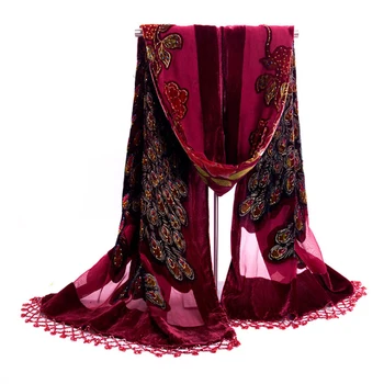 New Wine Red Quadrate Women Velvet Silk Beaded Sequin Shawls Scarves Vintage Handmade Embroider Peacock Scarf Wrap 112311
New Wine Red Quadrate Women Velvet Silk Beaded Sequin Shawls Scarves Vintage Handmade Embroider Peacock Scarf Wrap 112311