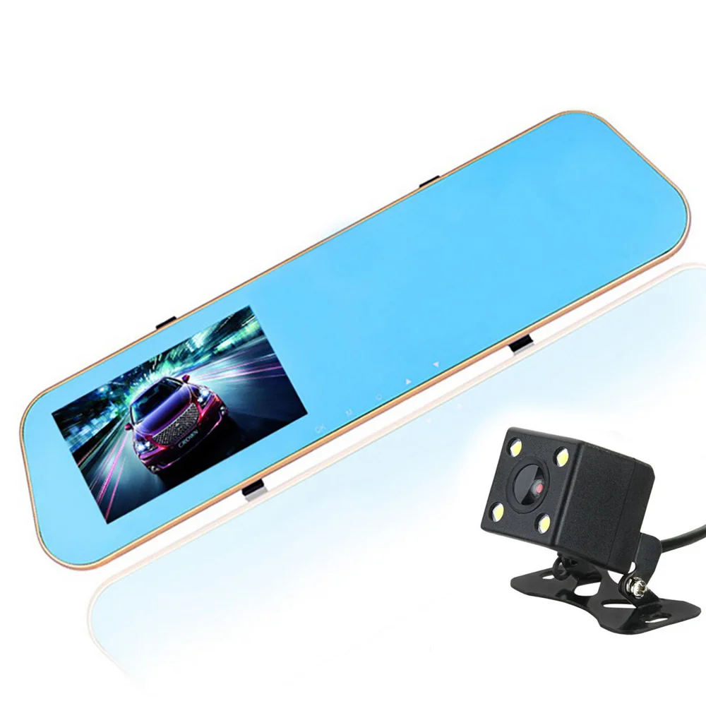 Car Reversing Image Dual Lens Car DVR Dash Video HD Rear View Mirror Driving Camera Front Rear Double Recording Night Vision
Car Reversing Image Dual Lens Car DVR Dash Video HD Rear View Mirror Driving Camera Front Rear Double Recording Night Vision