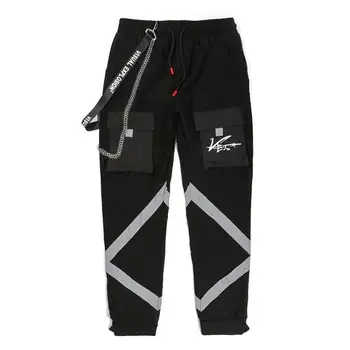 Korean street hip-hop slim casual male sweatpants black and red pockets Joggers homme personality reflective cargo pants
Korean street hip-hop slim casual male sweatpants black and red pockets Joggers homme personality reflective cargo pants