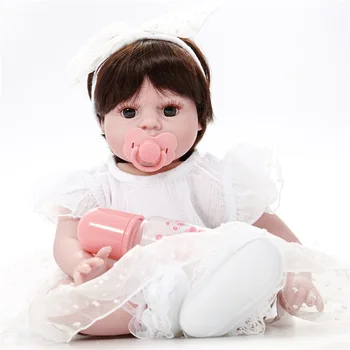 50cm Handmade Lifelike Baby Boy Doll Silicone Vinyl Reborn Toddler Dolls Real Newborn Brown Hair White dress A-205
50cm Handmade Lifelike Baby Boy Doll Silicone Vinyl Reborn Toddler Dolls Real Newborn Brown Hair White dress A-205