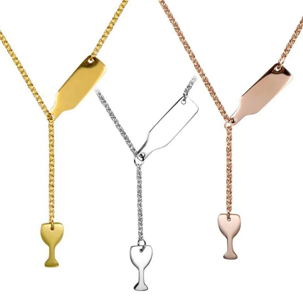 US7 Women Wine Bottle Beer Cup Long Pendant Stainless Steel Female Charm Choker Kolye Pendant Necklaces For Women Jewelry Gift
US7 Women Wine Bottle Beer Cup Long Pendant Stainless Steel Female Charm Choker Kolye Pendant Necklaces For Women Jewelry Gift