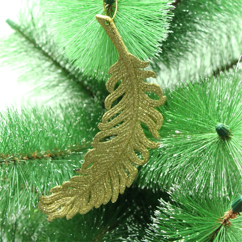 1 PC Gold powder Colorful feather Christmas tree decorations 16X8MM Xmas tree present adornments DIY party product accessories
1 PC Gold powder Colorful feather Christmas tree decorations 16X8MM Xmas tree present adornments DIY party product accessories