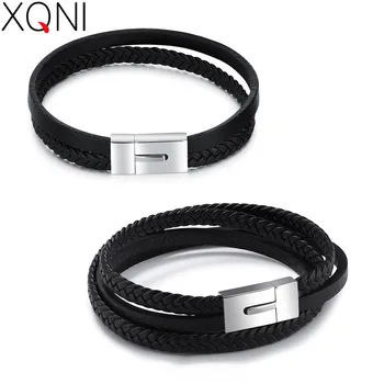 XQNI Ethnic Stainless Steel Poly urethane Black Color Men Bracelet Different Size Multiple Styles For New Year Birthday Gift
XQNI Ethnic Stainless Steel Poly urethane Black Color Men Bracelet Different Size Multiple Styles For New Year Birthday Gift