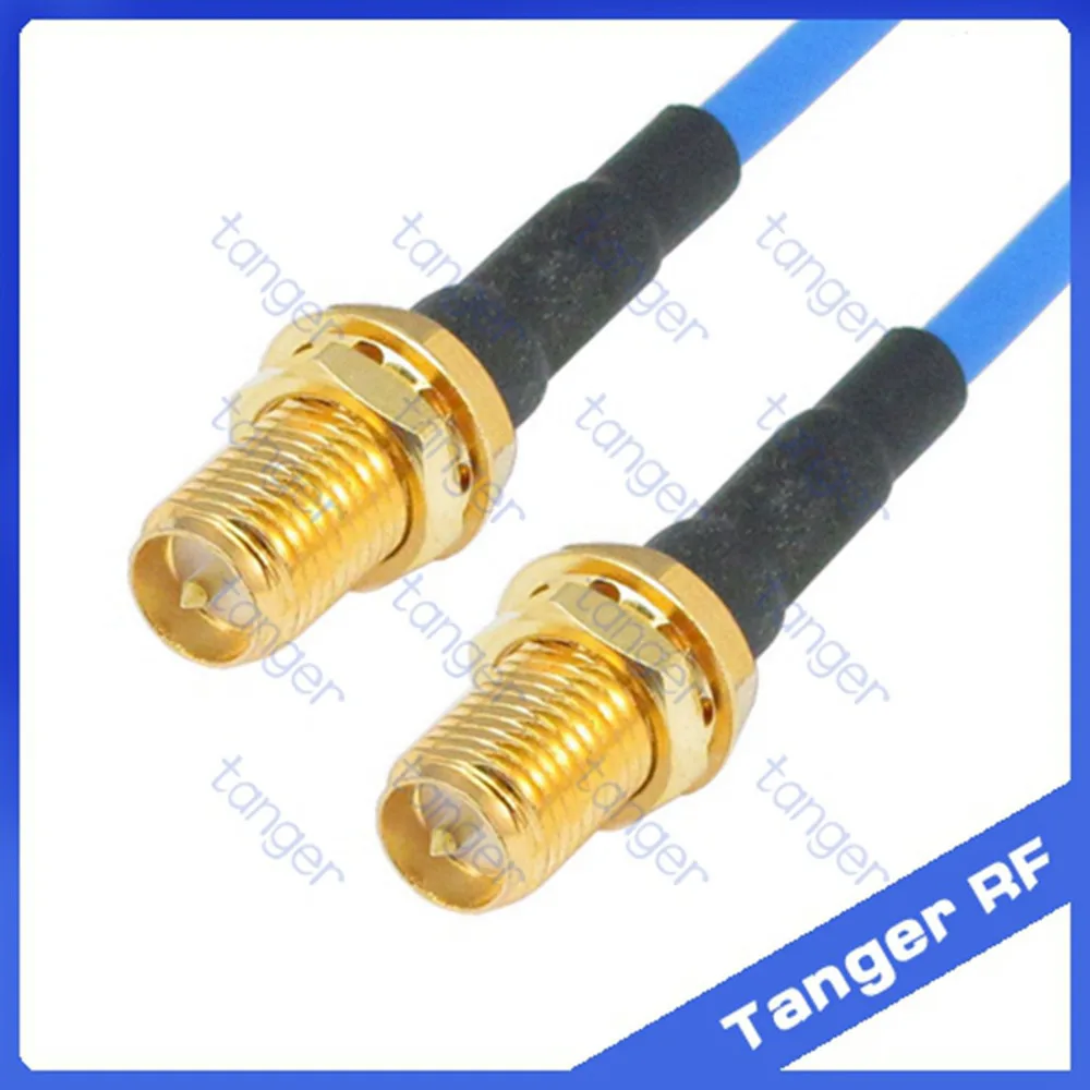 Tanger RP-SMA female to RP-SMA female straight connector with RG405 RG086 Coaxial Jumper blue cable 8in 8" 20cm RF Low Loss Coax
Tanger RP-SMA female to RP-SMA female straight connector with RG405 RG086 Coaxial Jumper blue cable 8in 8" 20cm RF Low Loss Coax