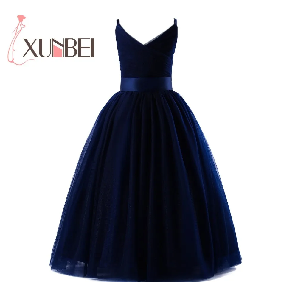 Floor Length Navy blue Tulle Flower Girl Dresses V Neck Girls Pageant Dresses First Communion Dresses Evening Party Gown
Floor Length Navy blue Tulle Flower Girl Dresses V Neck Girls Pageant Dresses First Communion Dresses Evening Party Gown