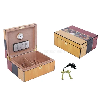 1PC Vintage Beautiful Pattern Wood (1-50pcs) Cigar Storage Box Case Cigar Humidor Wooden Tray Hygrometer Humidifier Brown Color
1PC Vintage Beautiful Pattern Wood (1-50pcs) Cigar Storage Box Case Cigar Humidor Wooden Tray Hygrometer Humidifier Brown Color