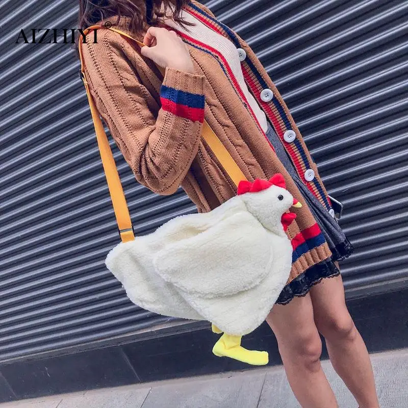 AIZHIYI Fashion Women Messenger Bag Cartoon Chicken Casual Shoulder Bag Cute Children Girl Plush Handbag Bolsos Mujer sac a main
AIZHIYI Fashion Women Messenger Bag Cartoon Chicken Casual Shoulder Bag Cute Children Girl Plush Handbag Bolsos Mujer sac a main