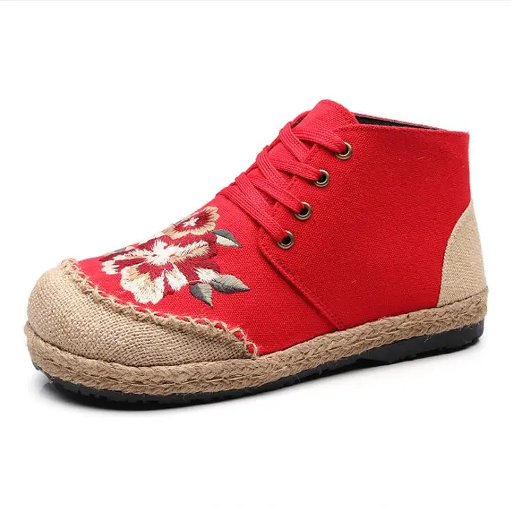 35-40 New cloth shoes women's handmade lace-up embroidered shoes national wind high help espadrilles
35-40 New cloth shoes women's handmade lace-up embroidered shoes national wind high help espadrilles