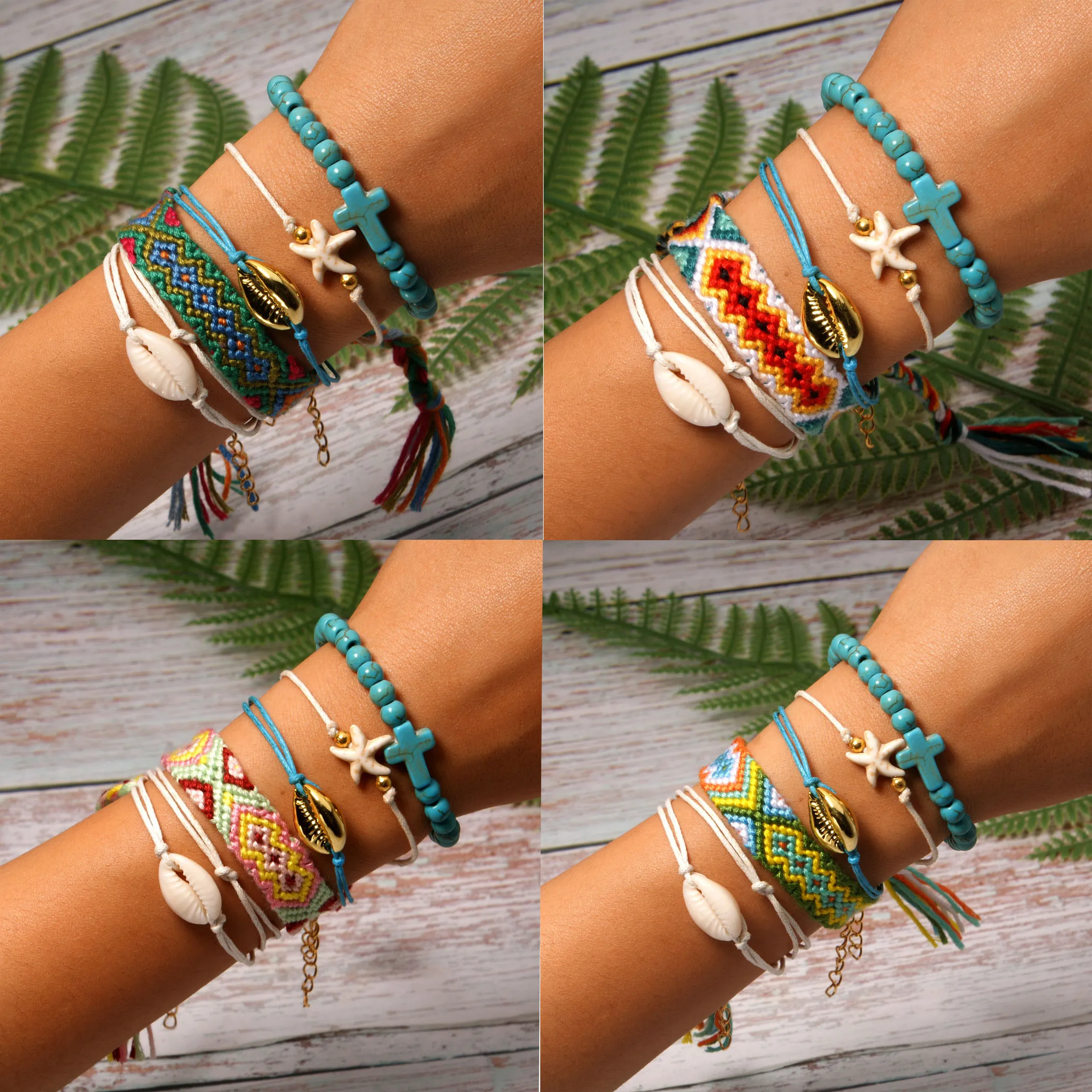 1Pcs/Set Summer Boho Shell Cross Beads Bracelets Set Fashion Girl Friendship Gifts Charm Rope Weave Statement Bracelet Jewelry
1Pcs/Set Summer Boho Shell Cross Beads Bracelets Set Fashion Girl Friendship Gifts Charm Rope Weave Statement Bracelet Jewelry