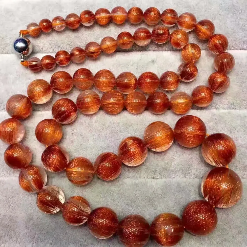 Genuine Natural Copper Rutilated Quartz Crystal Gemstone 6-15mm Necklace Round Beads Charms Necklace Woman Lady Chain AAAAAA
Genuine Natural Copper Rutilated Quartz Crystal Gemstone 6-15mm Necklace Round Beads Charms Necklace Woman Lady Chain AAAAAA