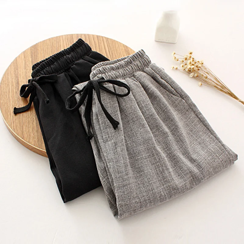 Spring Summer Loose Casual Pants Women Sweatpants Lace Up Elastic Waist Plus Size Harem Pants Cotton Linen Trousers Women C5299
Spring Summer Loose Casual Pants Women Sweatpants Lace Up Elastic Waist Plus Size Harem Pants Cotton Linen Trousers Women C5299