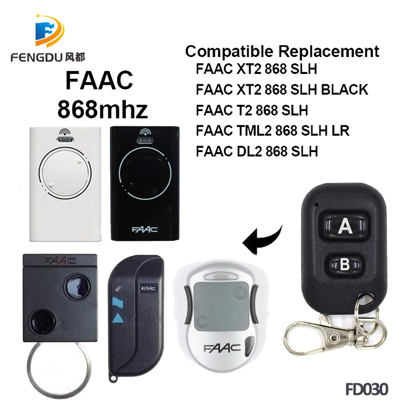 10PCS FAAC 868mhz 2 channels universal remote control compatible FAAC T2 868 SLH,TML2 868 SLH LR,DL2 868 SLH,XT2 868 SLH remotes
10PCS FAAC 868mhz 2 channels universal remote control compatible FAAC T2 868 SLH,TML2 868 SLH LR,DL2 868 SLH,XT2 868 SLH remotes