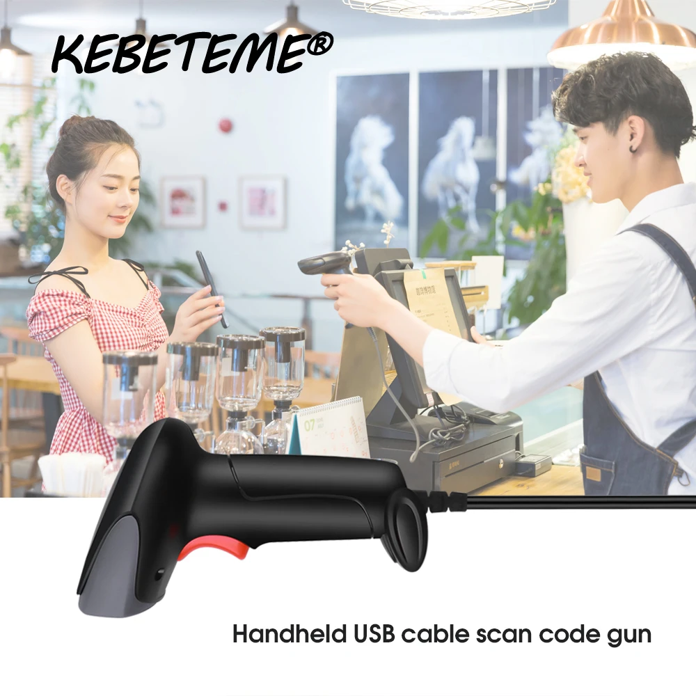 KEBETEME Universal High-quality Wired Handheld Barcode Scanner Reader USB Wired 1D Bar Code Scan For POS System Mult-function
KEBETEME Universal High-quality Wired Handheld Barcode Scanner Reader USB Wired 1D Bar Code Scan For POS System Mult-function