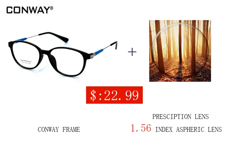 CONWAY 2017 Brand Designer Eye Glasses Frames for Women TR90 Prescription Eyewear Optical Glasses 7011 Black
CONWAY 2017 Brand Designer Eye Glasses Frames for Women TR90 Prescription Eyewear Optical Glasses 7011 Black