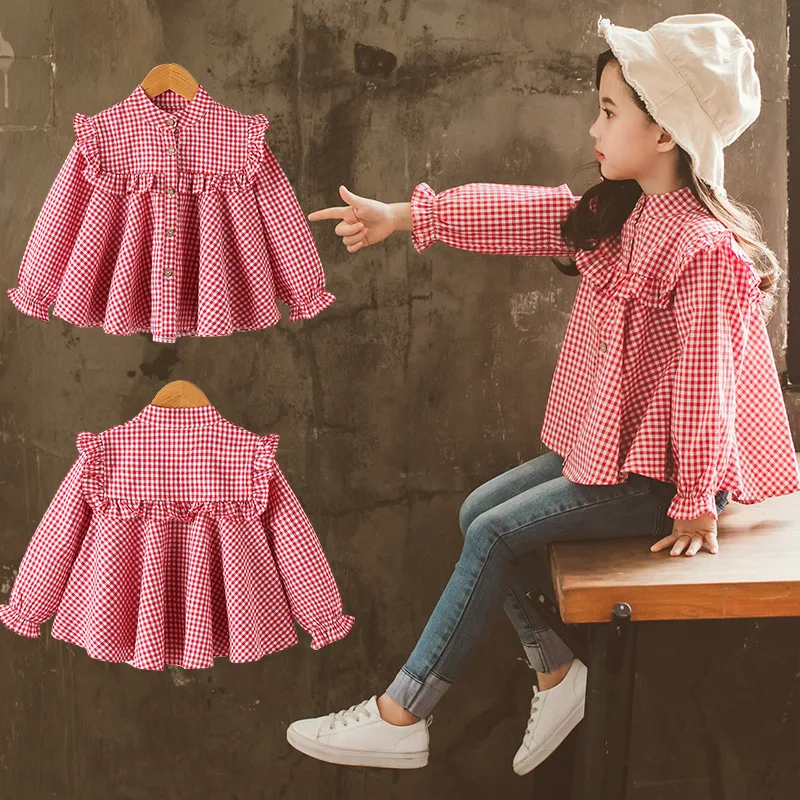 Girls Clothes 3-10 Y Spring Autumn Long Sleeve Flare Cuff Shirt Fashion Korean Style Plaid Fungus Lace Decor Loose Fit Blouses
Girls Clothes 3-10 Y Spring Autumn Long Sleeve Flare Cuff Shirt Fashion Korean Style Plaid Fungus Lace Decor Loose Fit Blouses
