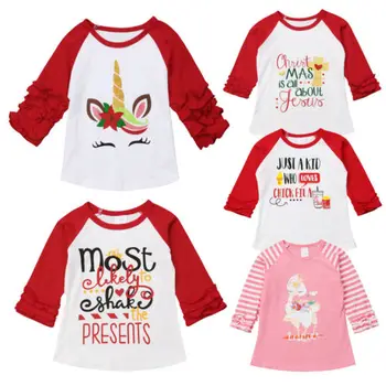 6M-4T Christmas Toddler Kids Baby Girl Unicorn Ruffle Long Sleeve T-shirt Tops 2019 Spring Autumn Letters Printed Girls T-shirts
6M-4T Christmas Toddler Kids Baby Girl Unicorn Ruffle Long Sleeve T-shirt Tops 2019 Spring Autumn Letters Printed Girls T-shirts