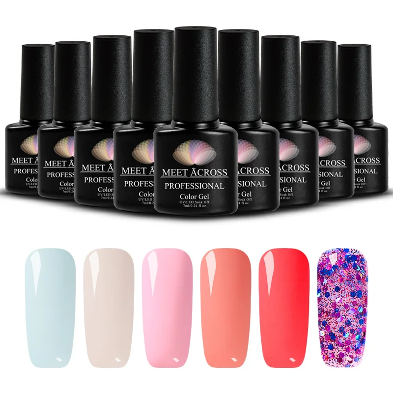 MEET ACROSS 7ML 6 Bottles Gel Varnishes Pure Color Gel Nail Polish Set For Manicure Nail Extension Design UV&LED Lamp Nail Art 
MEET ACROSS 7ML 6 Bottles Gel Varnishes Pure Color Gel Nail Polish Set For Manicure Nail Extension Design UV&LED Lamp Nail Art