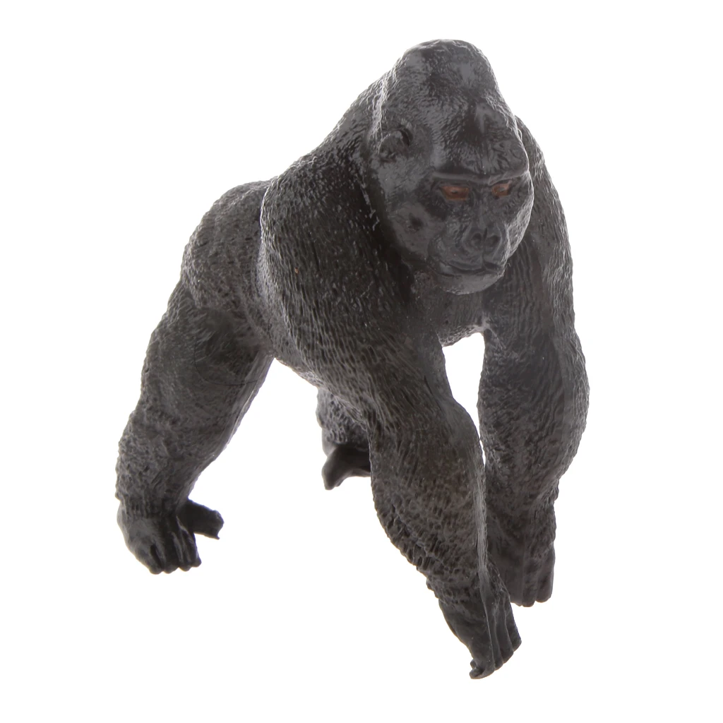 Wild Jungle Animal Model Statue, Black Panther & Silverback Gorilla Figures, Kids Educational Toy, Home Decor