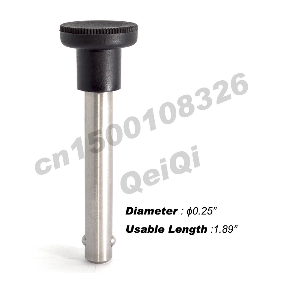 Stock!!Ball lock pins.Black plastic handle, stainless steel pin ,spring type,pin dia 0.25 usable length 1.89
Stock!!Ball lock pins.Black plastic handle, stainless steel pin ,spring type,pin dia 0.25 usable length 1.89