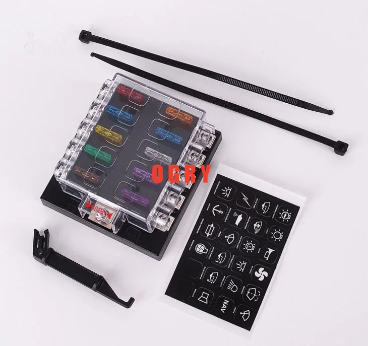 10way fuse set Terminals Circuit ATC ATO Car Auto Blade Fuse Box Block Holder with 4 pcs fuse,fuse puller and 10 terminals
10way fuse set Terminals Circuit ATC ATO Car Auto Blade Fuse Box Block Holder with 4 pcs fuse,fuse puller and 10 terminals