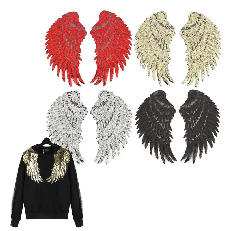 Sew On Angel Wings Patches 3D Feather Applique Sequined Patch Embroidered Patch Motif DIY Sticker Iron On Patch 1 Pair
Sew On Angel Wings Patches 3D Feather Applique Sequined Patch Embroidered Patch Motif DIY Sticker Iron On Patch 1 Pair