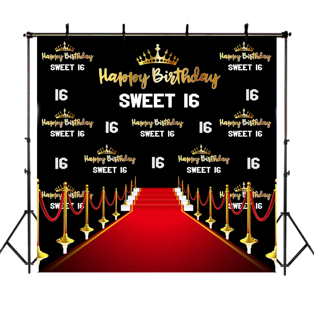 NeoBack Crown 16th Birthday Party Backdrop Red Carpet Sweet Girl Repeat Photography Backdrops Studio Shoots
NeoBack Crown 16th Birthday Party Backdrop Red Carpet Sweet Girl Repeat Photography Backdrops Studio Shoots