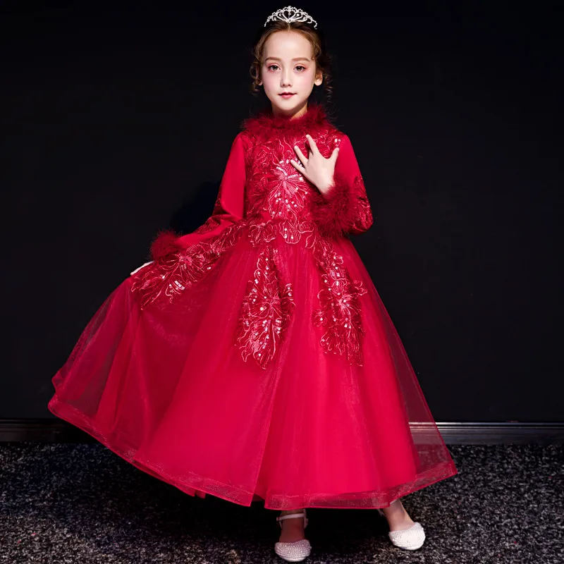 2018 Autumn Winter Thick Warm Children Girls Wine-red Birthday Wedding Party Dress Kids Baby New Year Host Piano Pageant Dress
2018 Autumn Winter Thick Warm Children Girls Wine-red Birthday Wedding Party Dress Kids Baby New Year Host Piano Pageant Dress