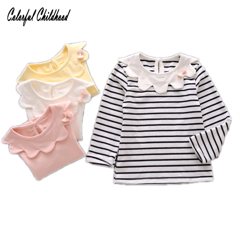 Colorful Childhood Spring Autumn Little Girls T Shirt Toddler Girl Tops Kids Peter Pan Collar White Stripe Blouse Baby Tees
Colorful Childhood Spring Autumn Little Girls T Shirt Toddler Girl Tops Kids Peter Pan Collar White Stripe Blouse Baby Tees