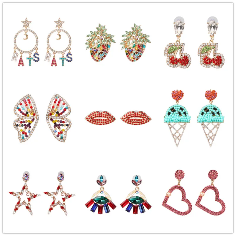 FASHIONSNOOPS New Crystal Drop Earrings Luxury Shining Multi Color Rhinestone Dangle Earring for Women Wedding Party Jewelry
FASHIONSNOOPS New Crystal Drop Earrings Luxury Shining Multi Color Rhinestone Dangle Earring for Women Wedding Party Jewelry