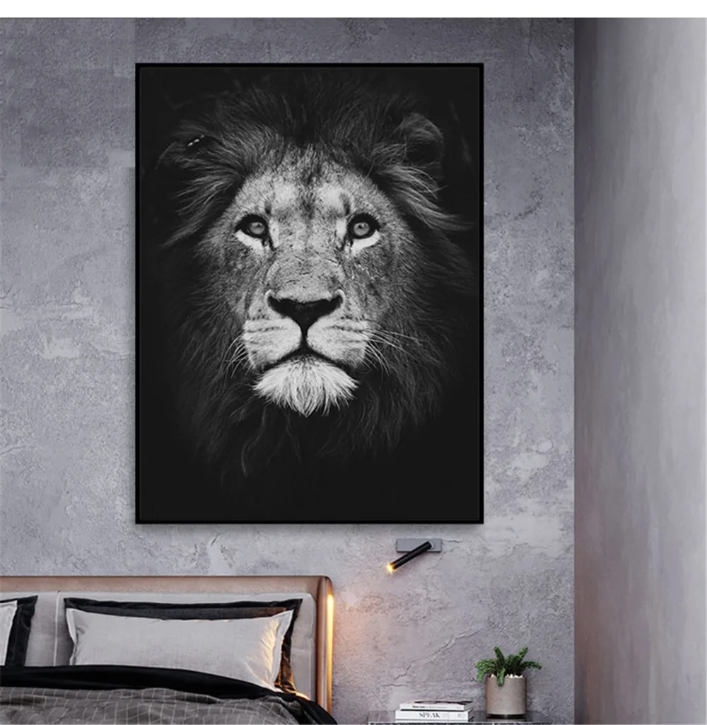 Black and White Lion Aniamated Canvas Print Poster Wall Pictures For Living Room Modern Decoration Painting No frame
Black and White Lion Aniamated Canvas Print Poster Wall Pictures For Living Room Modern Decoration Painting No frame