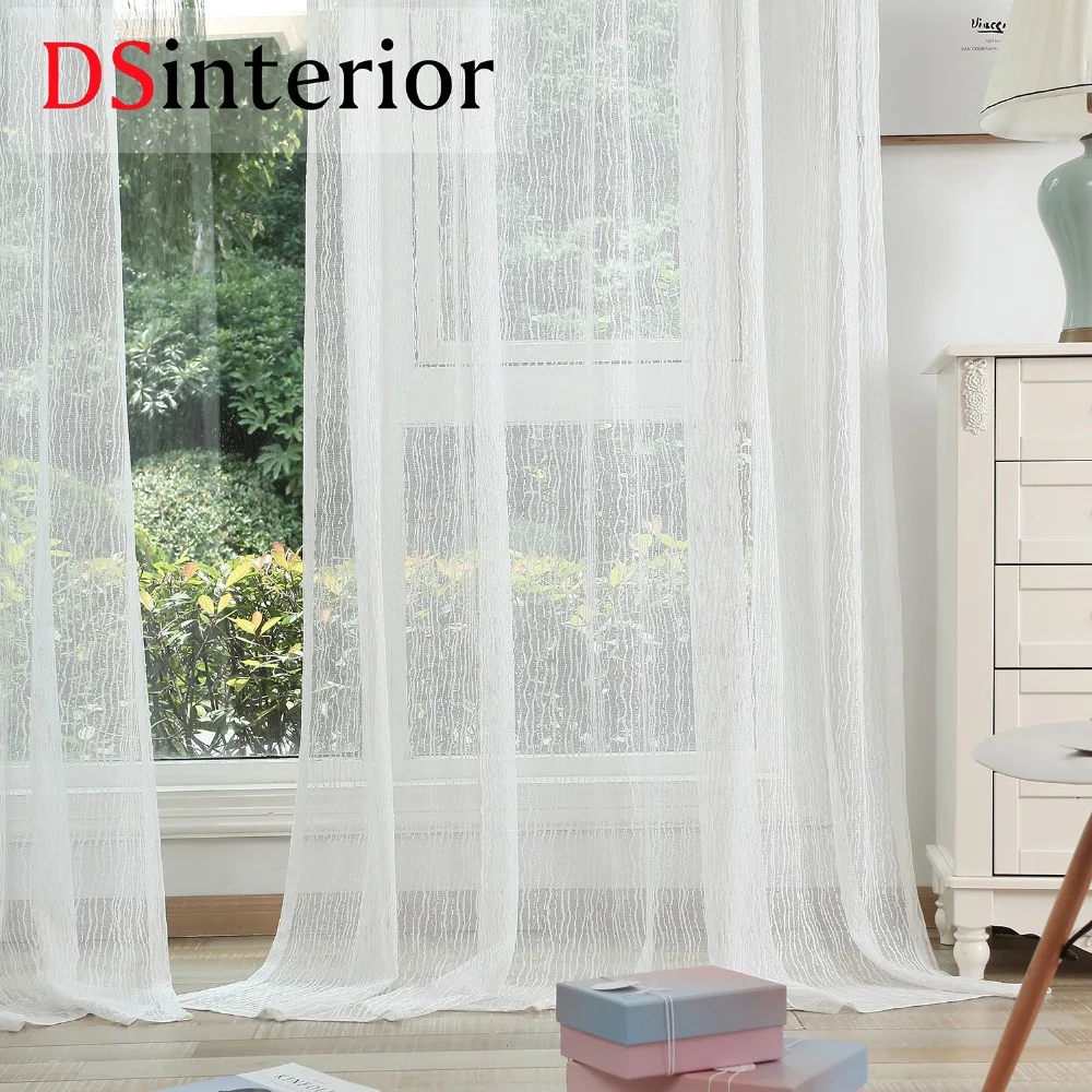 Dsinterior Высокое качество Роскошный Белый Тюль прозрачная штора для спальни или