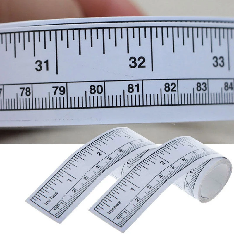 1 x 45/90 cm Vinyl Silver Self Adhesive Metric Measure Tape Rulers Sewing Machine Sticker